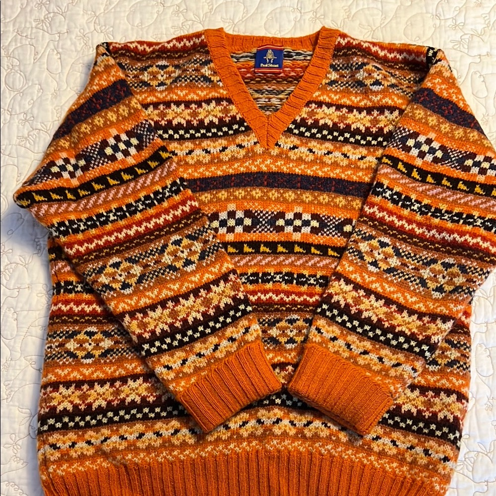 Men's Far Isle Paul Stuart Multicolor Patterned Sweater